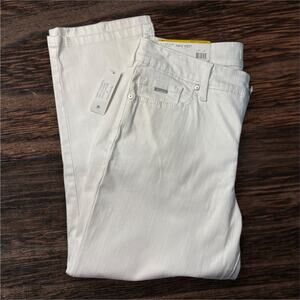 NWT Nine West Chrystie Capri Womens Size 8 Bright White Mid Rise Stretch